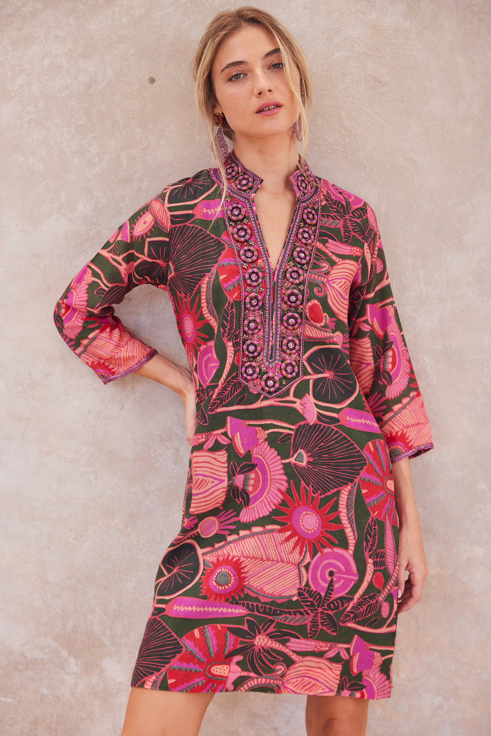 Bella Tu Dress Lotus Tunic Dress in Pink