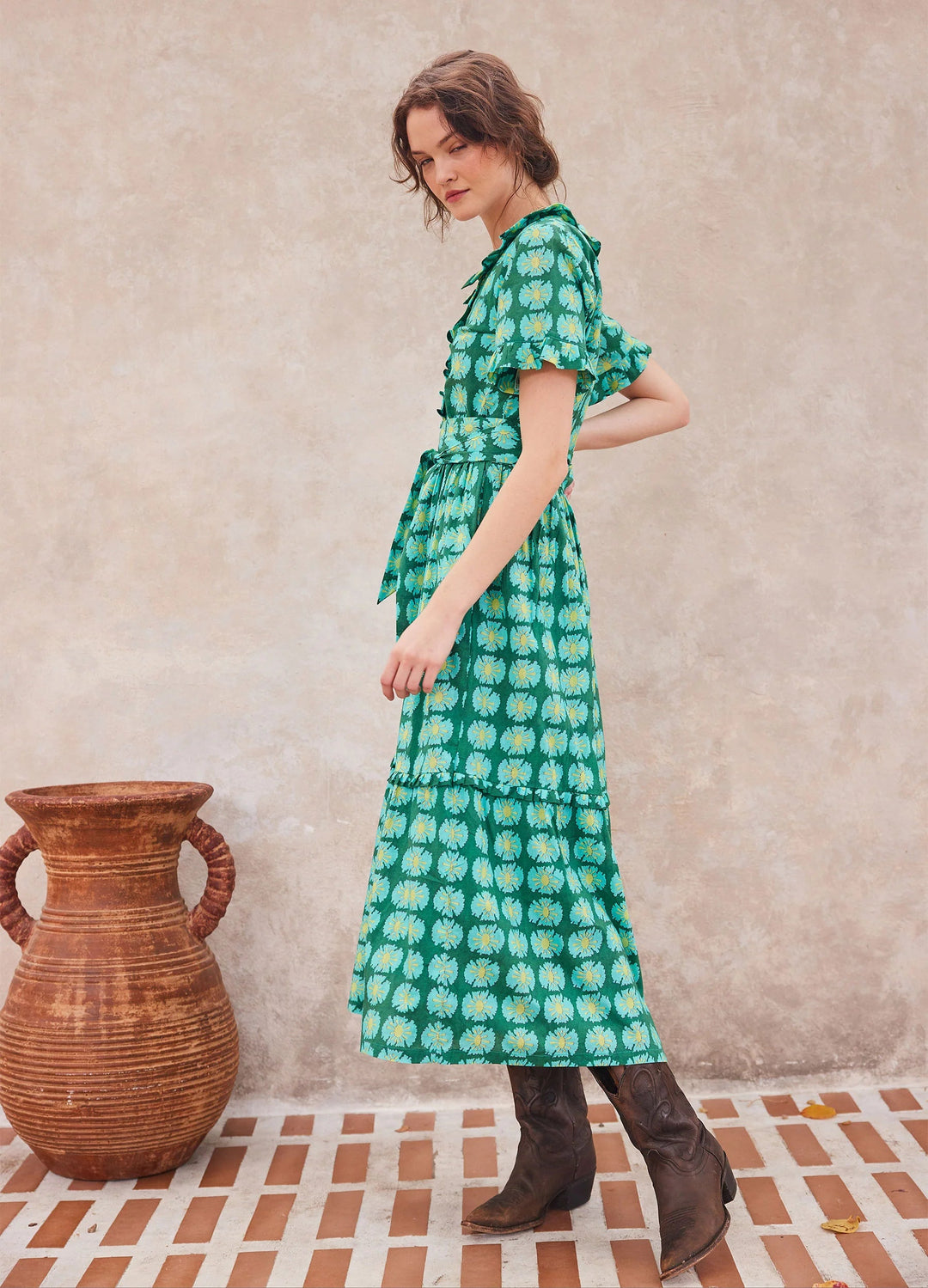 Bella Tu Dress Naomi Shirtdress in Harlan Green