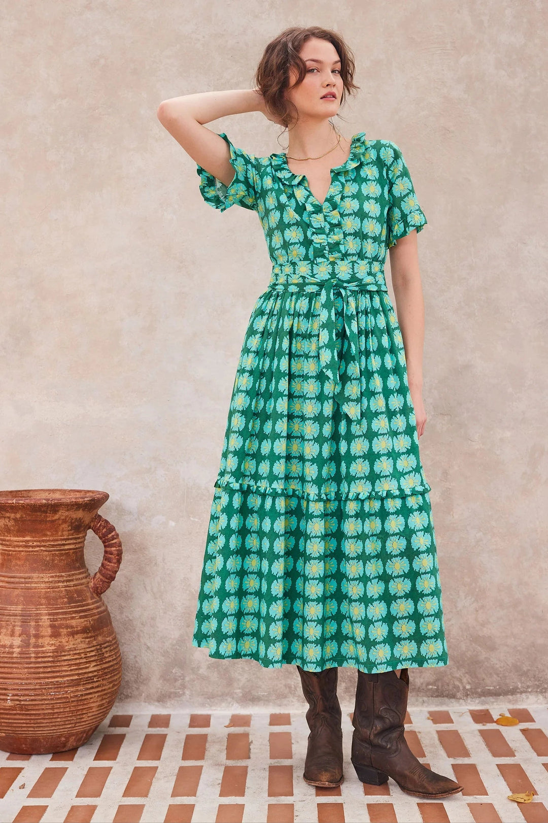 Bella Tu Dress Naomi Shirtdress in Harlan Green