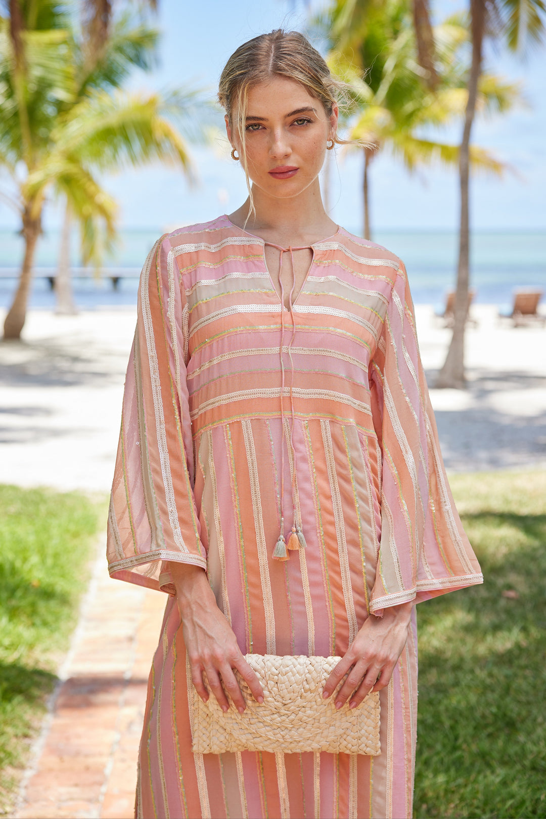 Bella Tu Dress Petra Caftan in Rose