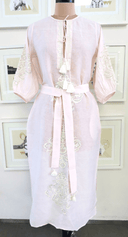 Benaras Dress Tahiti Dress in Baby Pink & Gold
