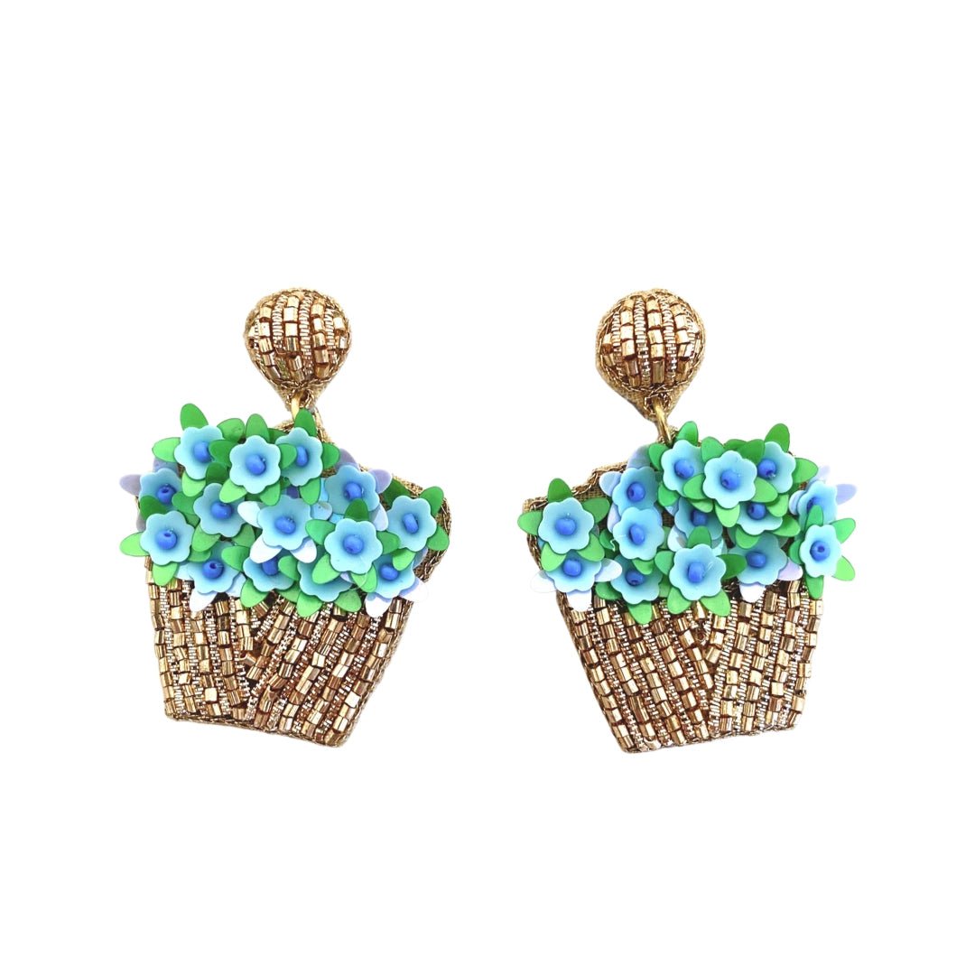 Beth Ladd Earrings Hydrangea Basket Earrings