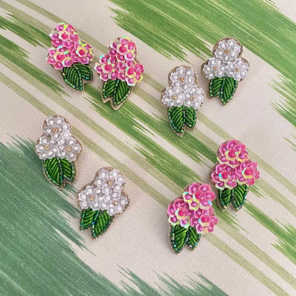 Beth Ladd Earrings Pink Hydrangea Earrings