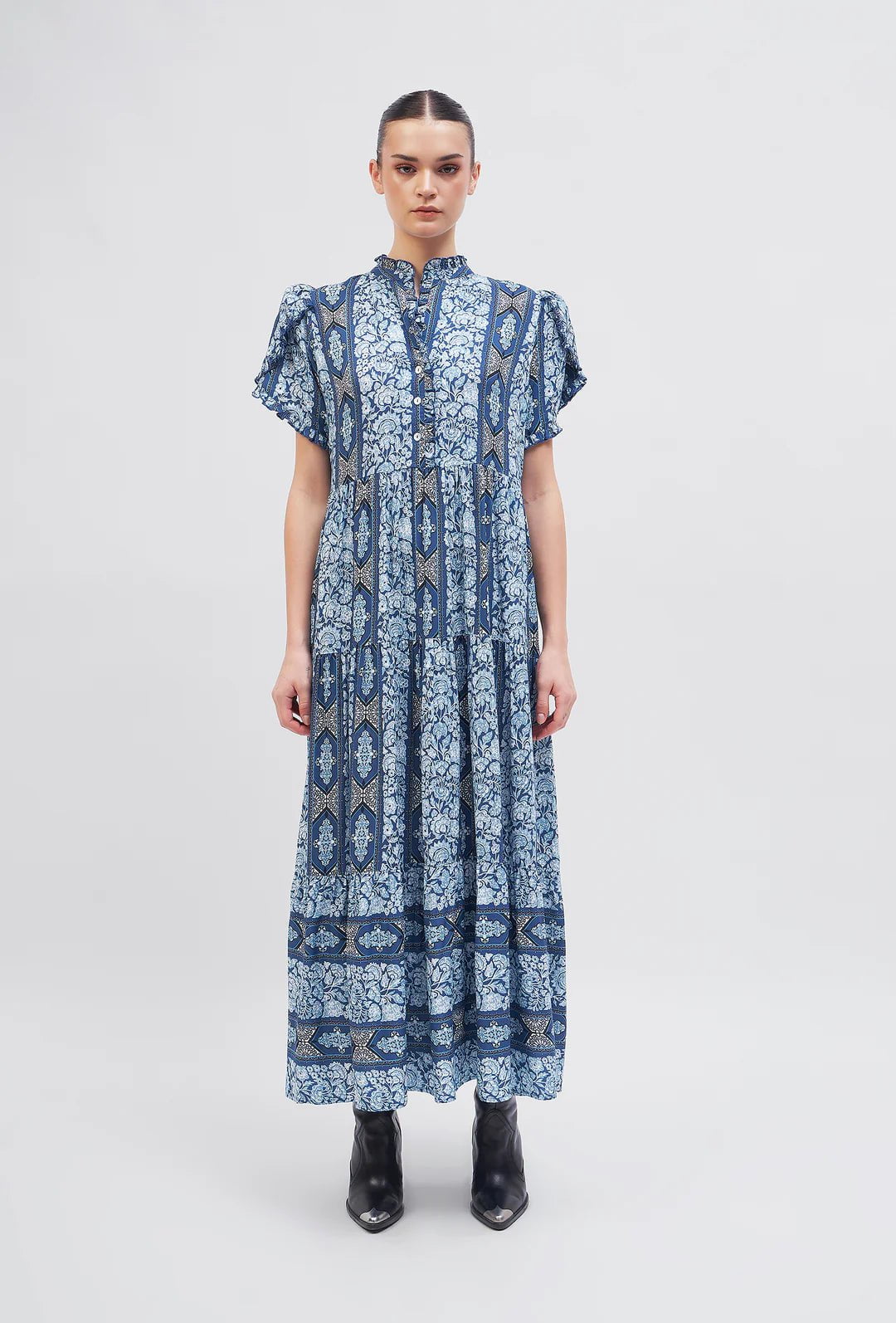 Beyond by Vera Dress Everly Dress in Arabesque Blue