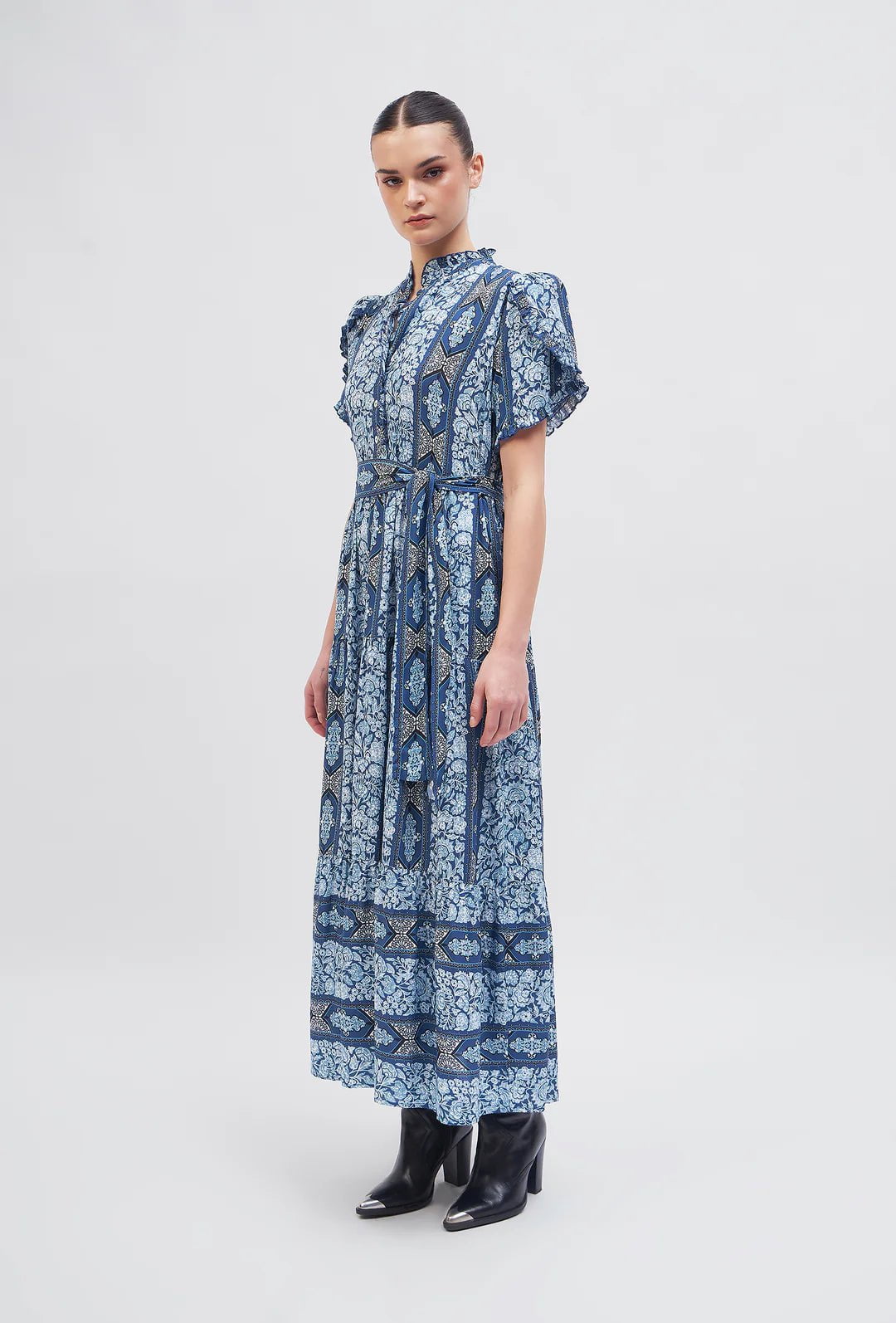 Beyond by Vera Dress Everly Dress in Arabesque Blue