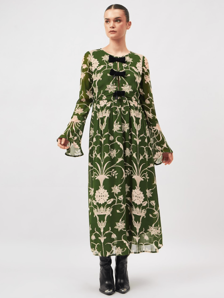 Beyond by Vera Dress Gwen Dress in Meknes Pine