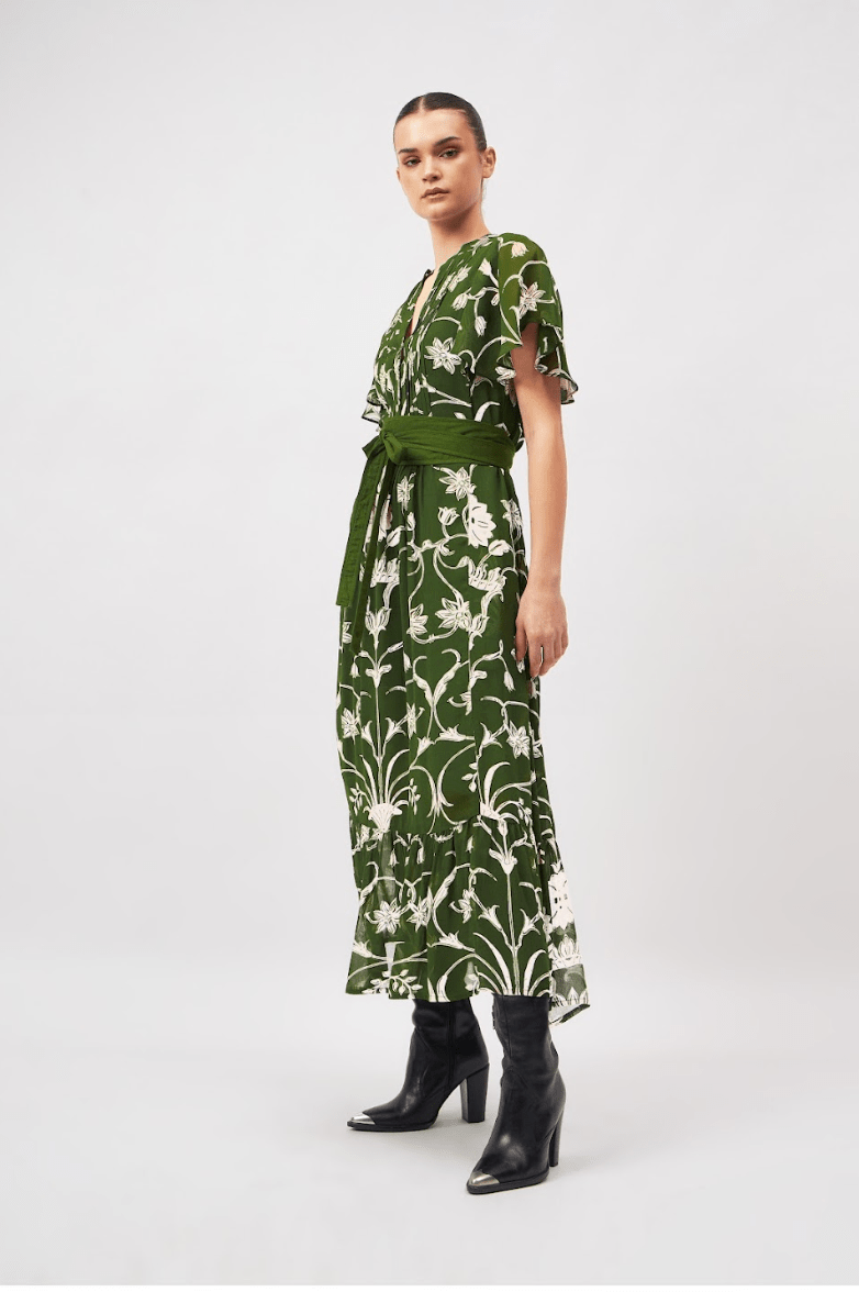 Beyond by Vera Dress Leni Dress in Meknes Pine