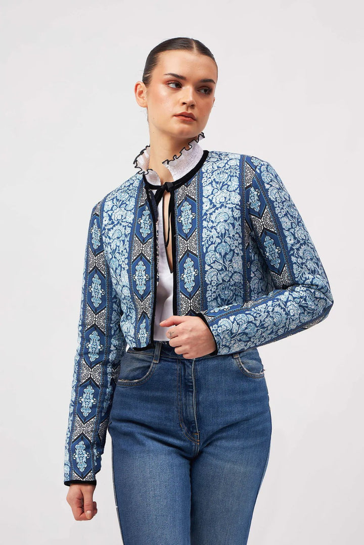 Beyond by Vera Jacket Joan Reversible Jacket in Bahia Blue