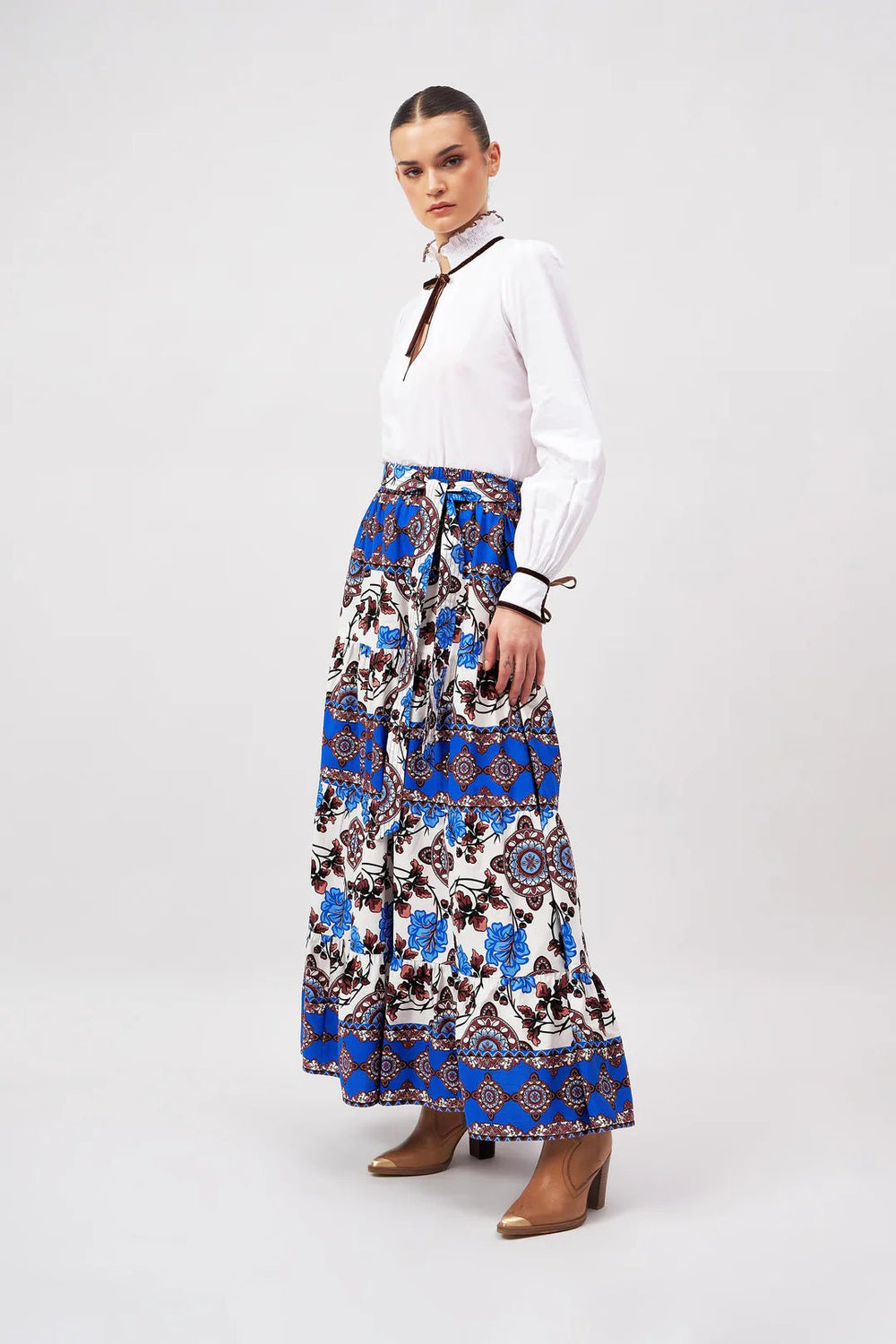 Beyond by Vera Skirts Gia Skirt in Atlas Cobalt