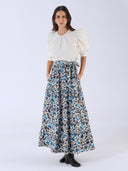 Beyond by Vera Skirts Gia Skirt in Last Blooms Blue