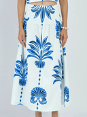 Beyond by Vera Skirts Kara Skirt in Palm Springs Navy