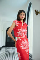 Beyond by Vera Top Alba Top in Palm Springs Rouge