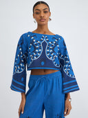 Beyond by Vera Top Hudson Top in Harbor Azure