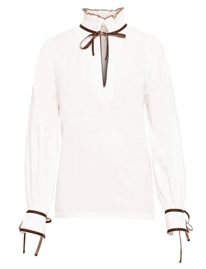 Beyond by Vera Top Jill Top in White & Brown