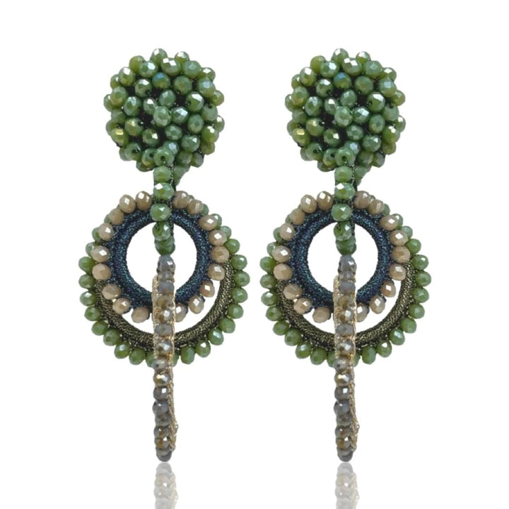 Bibi Marini Earrings Green / Ivory Bibi Marini | Sundrop Oval Earrings