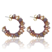 Bibi Marini Earrings Ivory / Lilac Bibi Marini | Medium Bouquet Hoop Earrings