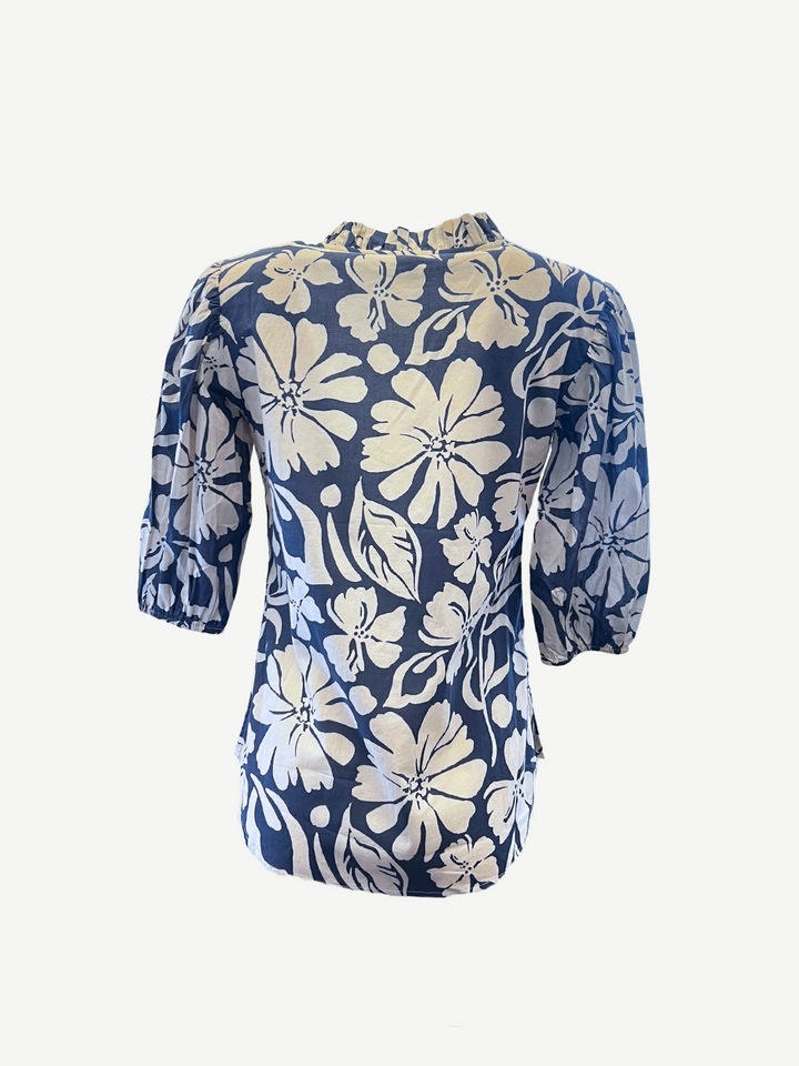 SAMPLE | The Lily Top | Big Navy Flower Power | Small