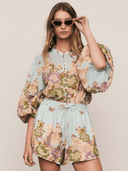 Bohemian Traders Blouse Alma Puff Sleeve Blouse in Blue