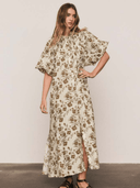 Bohemian Traders Dress Archer Smock Midi Dress in Olive
