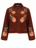 Bohemian Traders Jacket Sadie Embroidered Jacket in Burgundy