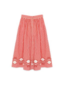 Brooks Ave Skirt Colette Midi Skirt in Red Stripe