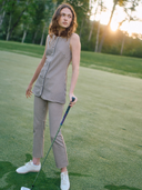 Byrdie Golf Social Wear Top Regatta Top in Brown Gingham
