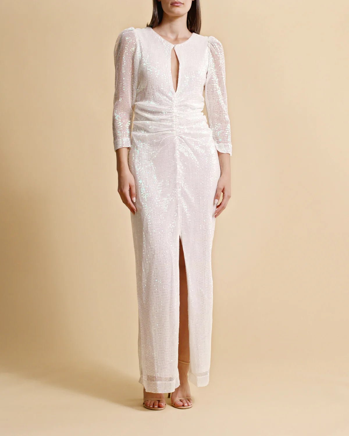 Sequin Maxi Dress in Off White Sequin Maxi Dress in Off White