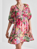 byTiMo Dress Cupro Mini Dress in Pink Blossoms