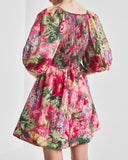 byTiMo Dress Cupro Mini Dress in Pink Blossoms