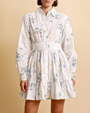 byTiMo Dress Poplin Button Down Mini Dress in Blue Field