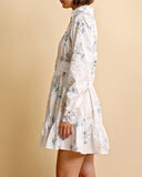 byTiMo Dress Poplin Button Down Mini Dress in Blue Field