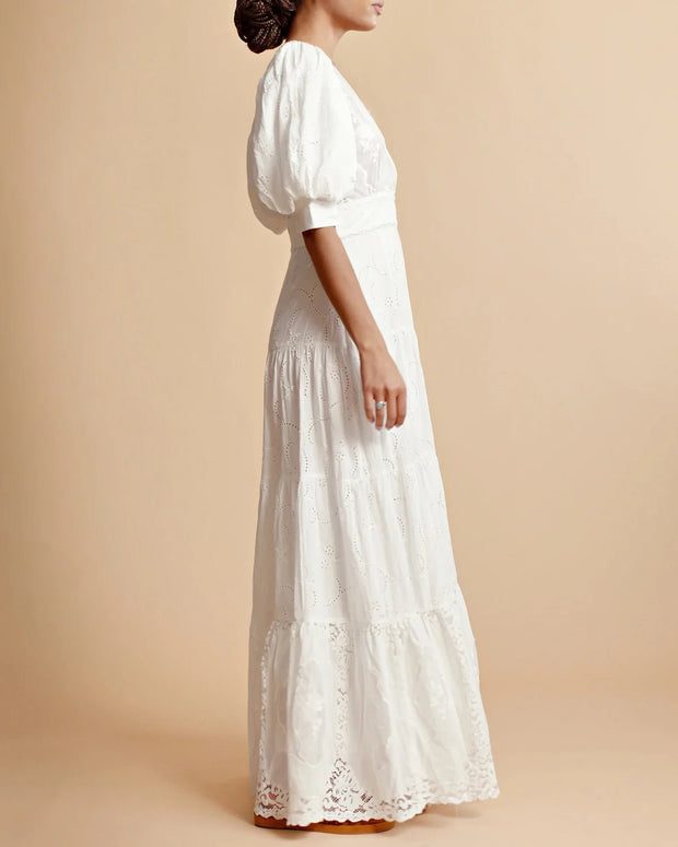 byTiMo Dress Small / White byTiMO | Broderie Anglaise Maxi Dress