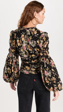 byTiMo Top byTiMO | Golden Georgette Top in Night Garden