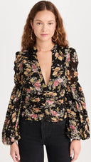 byTiMo Top byTiMO | Golden Georgette Top in Night Garden