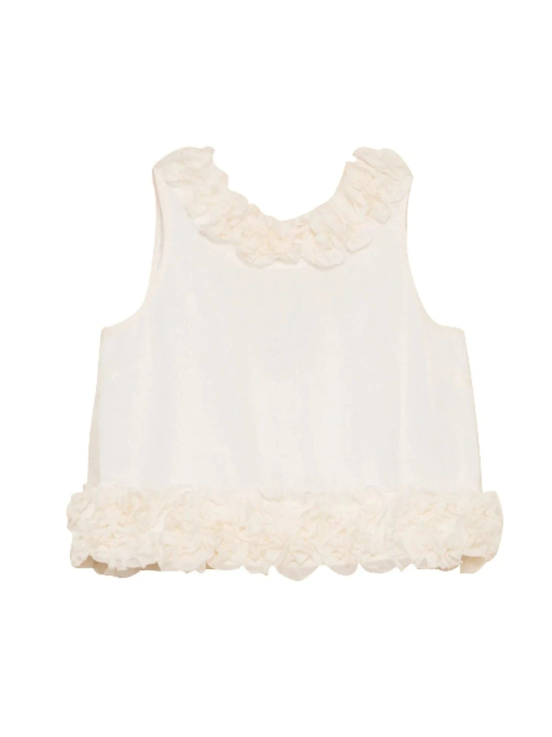 byTiMo Top Organza Frilly Top in Vintage White