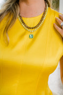 Harvest Pendant Beaded Necklace in Chartreuse