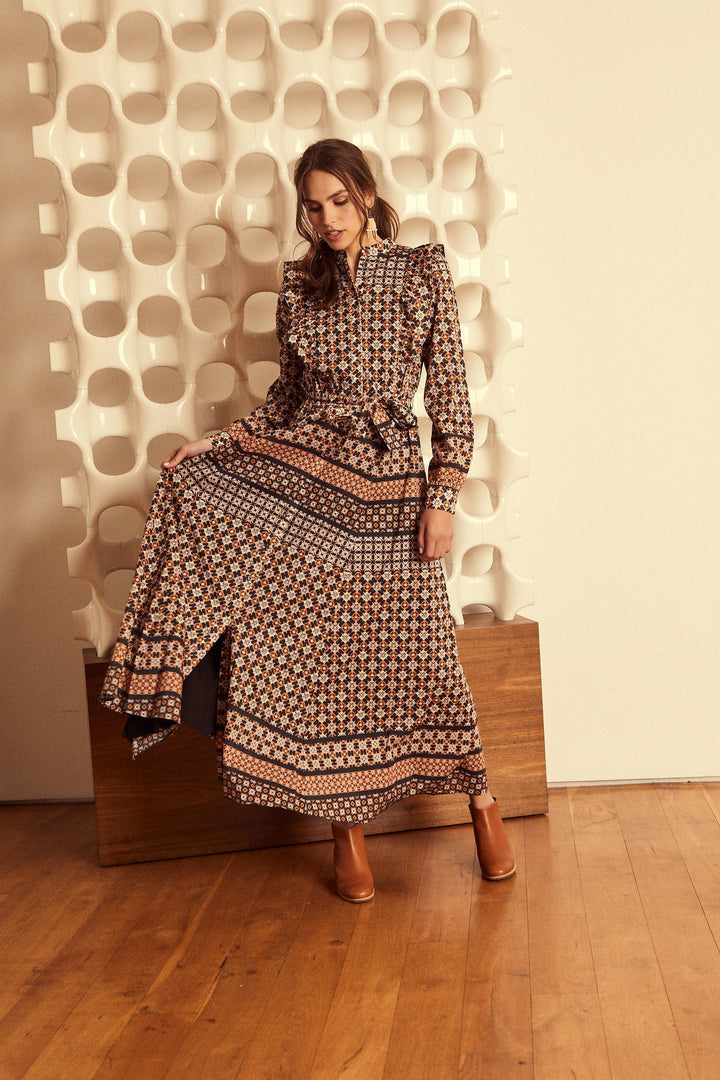 Caballero Dress Caballero | Faye Dress in Autumn Tile