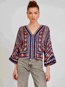 Caballero Dress Mandolin Top in Vintage Daisy