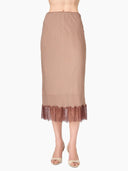 Cami NYC Skirt Sharon Midi Skirt in Brown Gingham