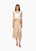 Cami NYC Skirt Teagan Silk Midi Skirt in Birch