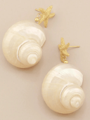 Cara O Sello Earrings Jumbo Turbo Shell Pearl Earrings