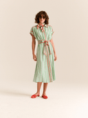 Carolina K Dress The Valerie Kaftan in Green Stripe