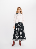 Carolina K Skirt Larissa Skirt in Cream Applique