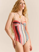 Carolina K Swimsuit The Victoria One Piece in Multi Stripes