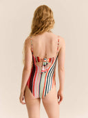 Carolina K Swimsuit The Victoria One Piece in Multi Stripes