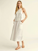Cartolina Nantucket Skirt Alice Button Skirt in Bright White