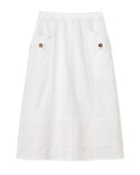 Cartolina Nantucket Skirt Alice Button Skirt in Bright White