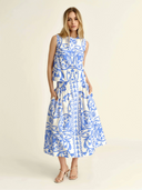 Cartolina Nantucket Skirt Georgia Skirt in Provence Blue Faraway Print