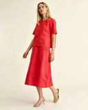 Cartolina Nantucket Top Chloe Top in Poppy