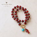 Carnelian Gemstone Beaded Toggle Necklace